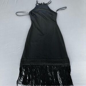 Elegant Black B.DARLIN Dress Size 3/4 Sleeveless Fringe Formal